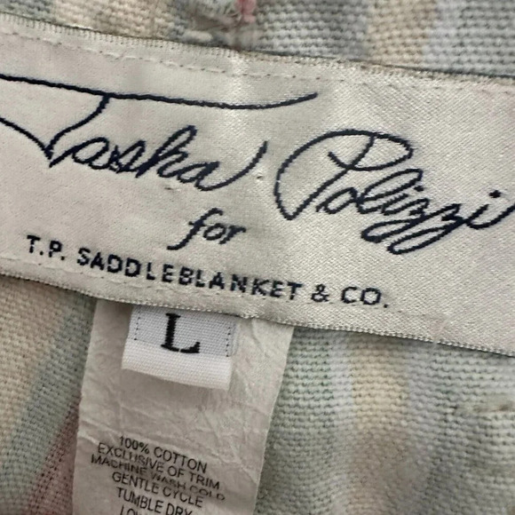 Tasha Polizzi Pants Womens Large Green Striped Wide Leg Beach Coastal Tropical - Picture 7 of 16